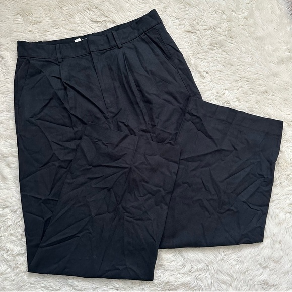 Madewell Trousers Slouchy Straight Pants in Drapey Twill True Black 10 NWT New - Picture 3 of 13